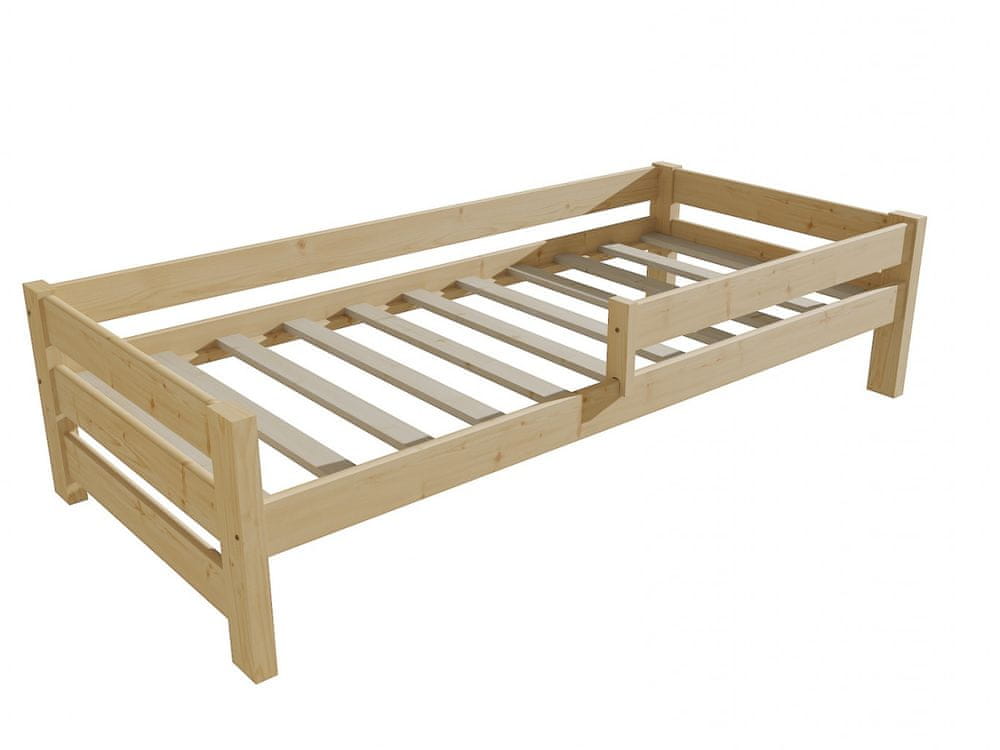 eoshop Detská posteľ so zábranou VMK013D KIDS (Rozmer: 80 x 200 cm, Farba dreva: bezfarebný lak)